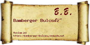 Bamberger Bulcsú névjegykártya